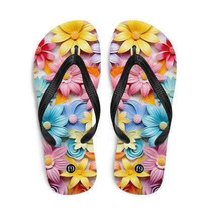 Petal Muse Series colorful floral Sublimation Flip Flop from f9artist – durable, lightweight summer sandals