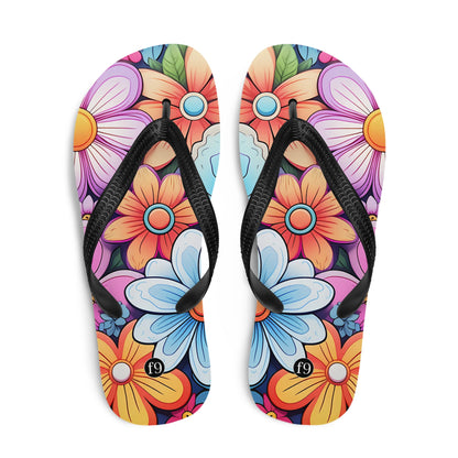 Petal Muse Series colorful floral Sublimation Flip Flop from f9artist – durable, lightweight summer sandals