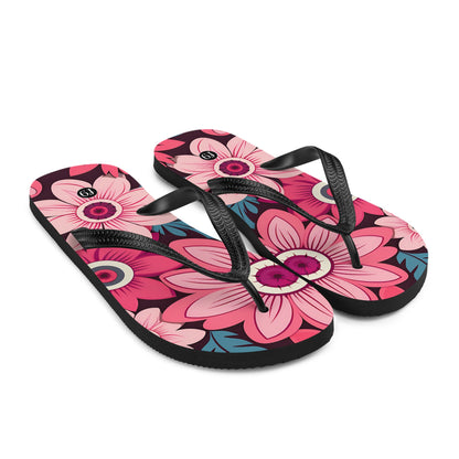 Petal Muse Series colorful floral Sublimation Flip Flop from f9artist – durable, lightweight summer sandals