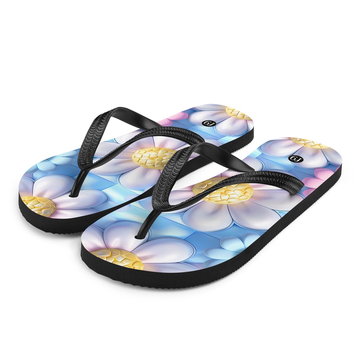 Petal Muse Series colorful floral Sublimation Flip Flop from f9artist – durable, lightweight summer sandals