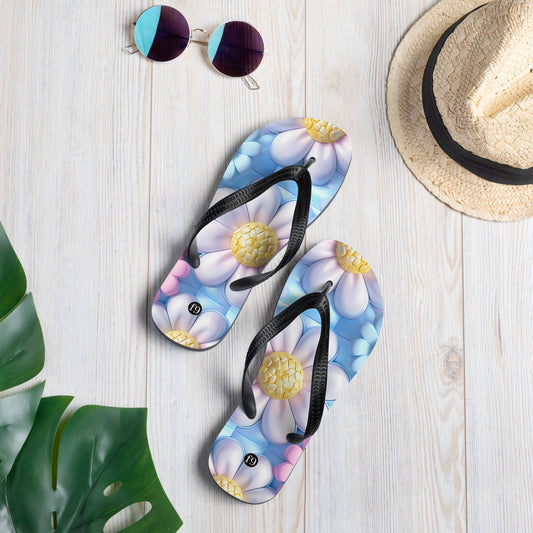 Petal Muse Series colorful floral Sublimation Flip Flop from f9artist – durable, lightweight summer sandals