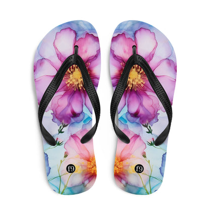 Petal Muse Series colorful floral Sublimation Flip Flop from f9artist – durable, lightweight summer sandals