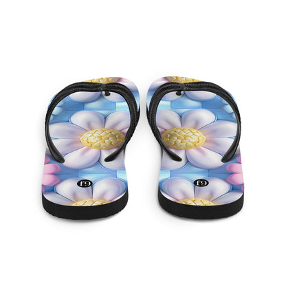 Petal Muse Series colorful floral Sublimation Flip Flop from f9artist – durable, lightweight summer sandals