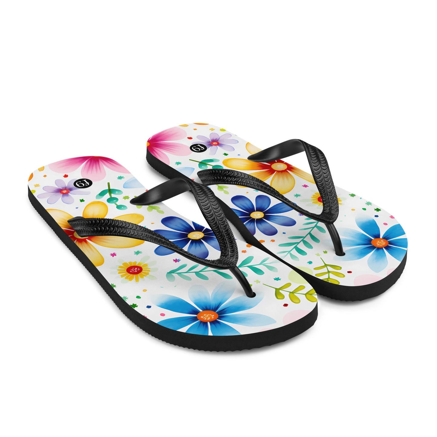 Petal Muse Series colorful floral Sublimation Flip Flop from f9artist – durable, lightweight summer sandals