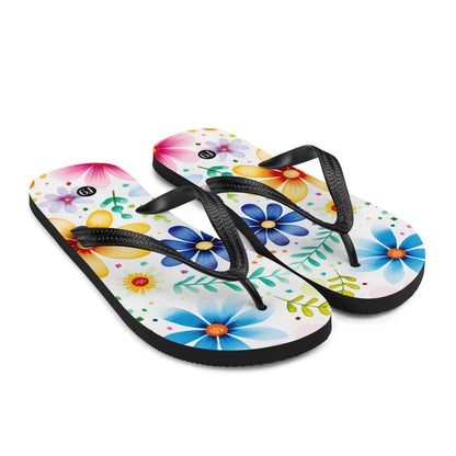 Petal Muse Series colorful floral Sublimation Flip Flop from f9artist – durable, lightweight summer sandals