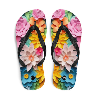 Petal Muse Series colorful floral Sublimation Flip Flop from f9artist – durable, lightweight summer sandals