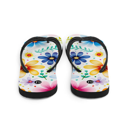 Petal Muse Series colorful floral Sublimation Flip Flop from f9artist – durable, lightweight summer sandals