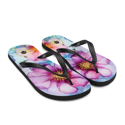 Petal Muse Series colorful floral Sublimation Flip Flop from f9artist – durable, lightweight summer sandals