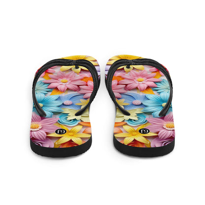 Petal Muse Series colorful floral Sublimation Flip Flop from f9artist – durable, lightweight summer sandals