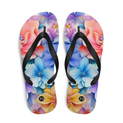 Petal Muse Series colorful floral Sublimation Flip Flop from f9artist – durable, lightweight summer sandals