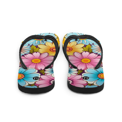 Petal Muse Series colorful floral Sublimation Flip Flop from f9artist – durable, lightweight summer sandals