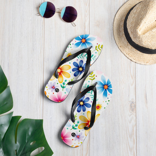 Petal Muse Series colorful floral Sublimation Flip Flop from f9artist – durable, lightweight summer sandals