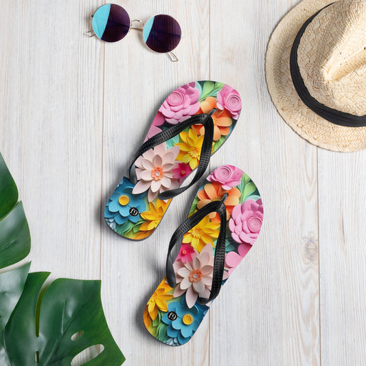 Petal Muse Series colorful floral Sublimation Flip Flop from f9artist – durable, lightweight summer sandals