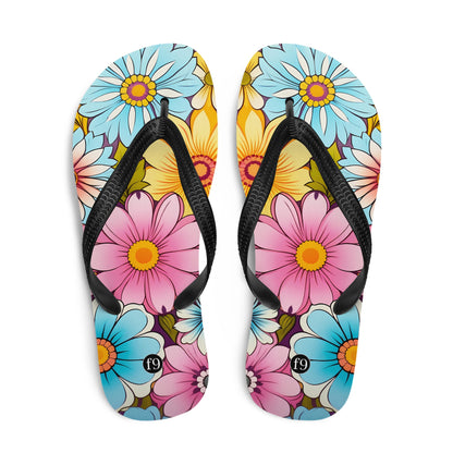 Petal Muse Series colorful floral Sublimation Flip Flop from f9artist – durable, lightweight summer sandals