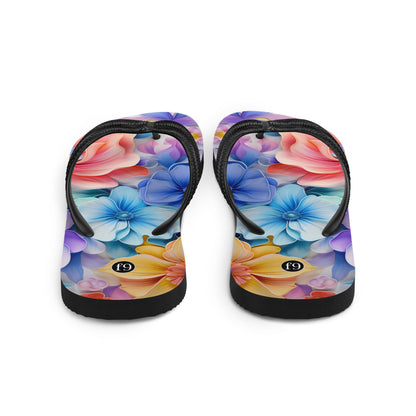 Petal Muse Series colorful floral Sublimation Flip Flop from f9artist – durable, lightweight summer sandals
