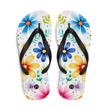 Petal Muse Series colorful floral Sublimation Flip Flop from f9artist – durable, lightweight summer sandals