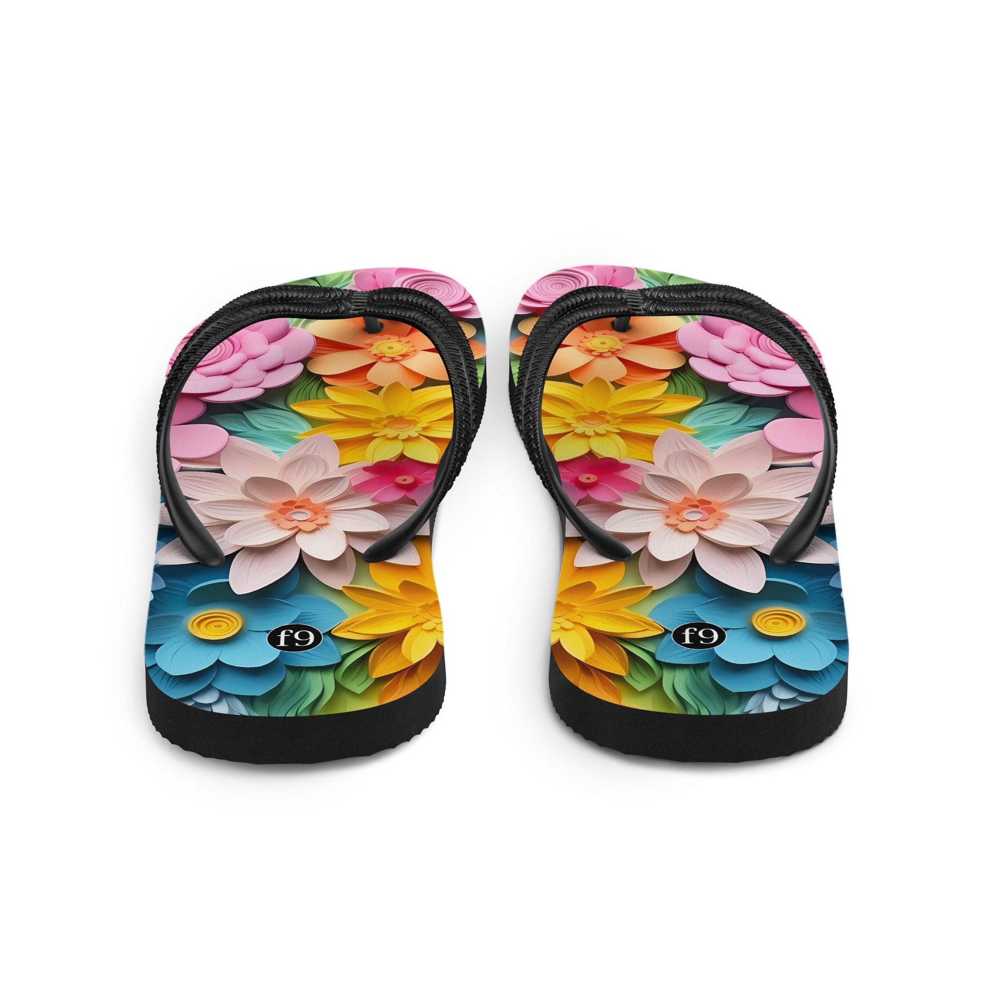 Petal Muse Series colorful floral Sublimation Flip Flop from f9artist – durable, lightweight summer sandals
