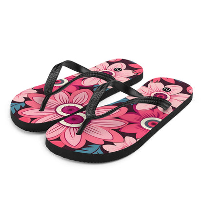 Petal Muse Series colorful floral Sublimation Flip Flop from f9artist – durable, lightweight summer sandals