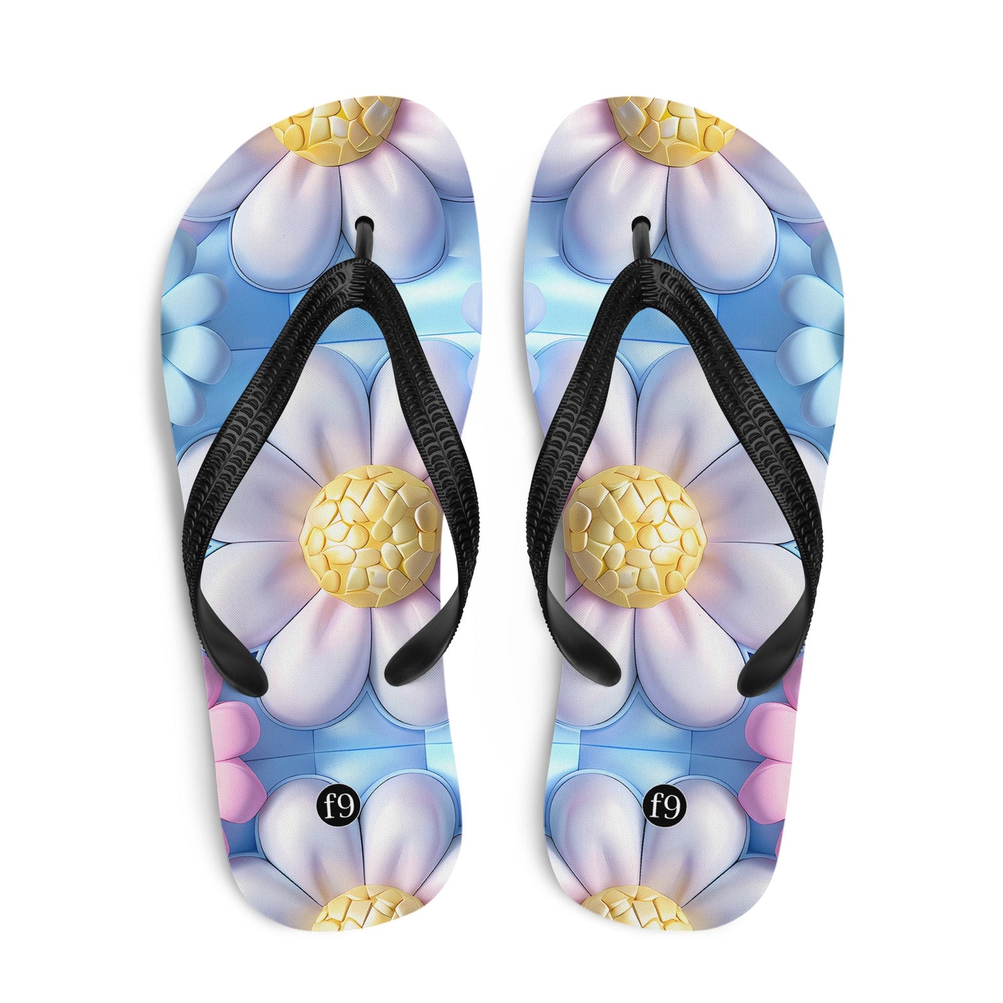 Petal Muse Series colorful floral Sublimation Flip Flop from f9artist – durable, lightweight summer sandals