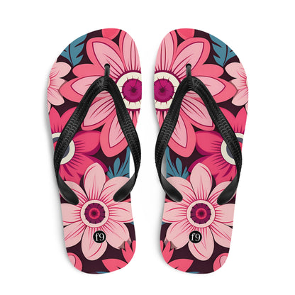 Petal Muse Series colorful floral Sublimation Flip Flop from f9artist – durable, lightweight summer sandals