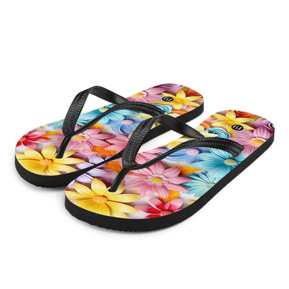 Petal Muse Series colorful floral Sublimation Flip Flop from f9artist – durable, lightweight summer sandals