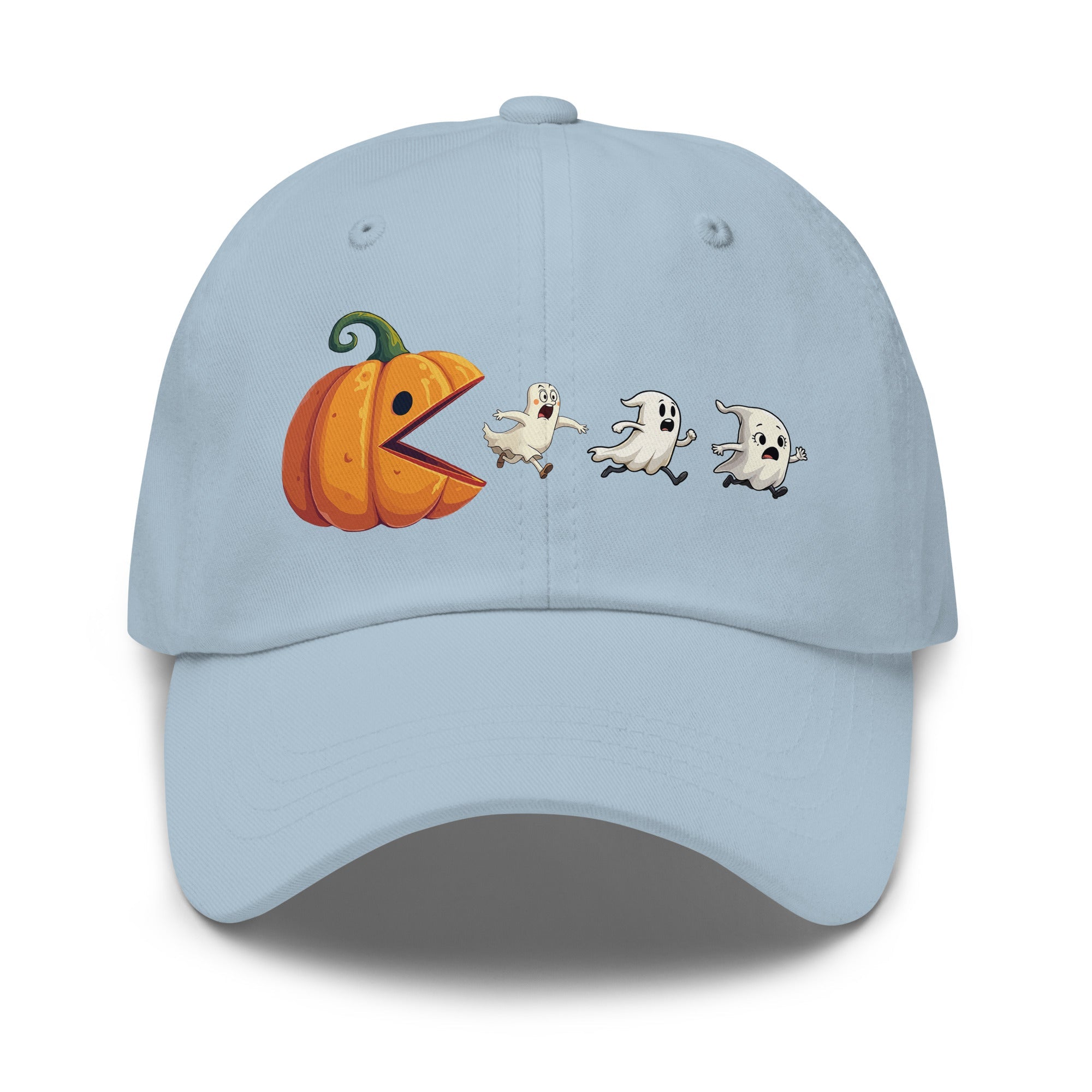 🎃 Pumpkin vs Ghosts Halloween Dad Hat 👻 - f9artist