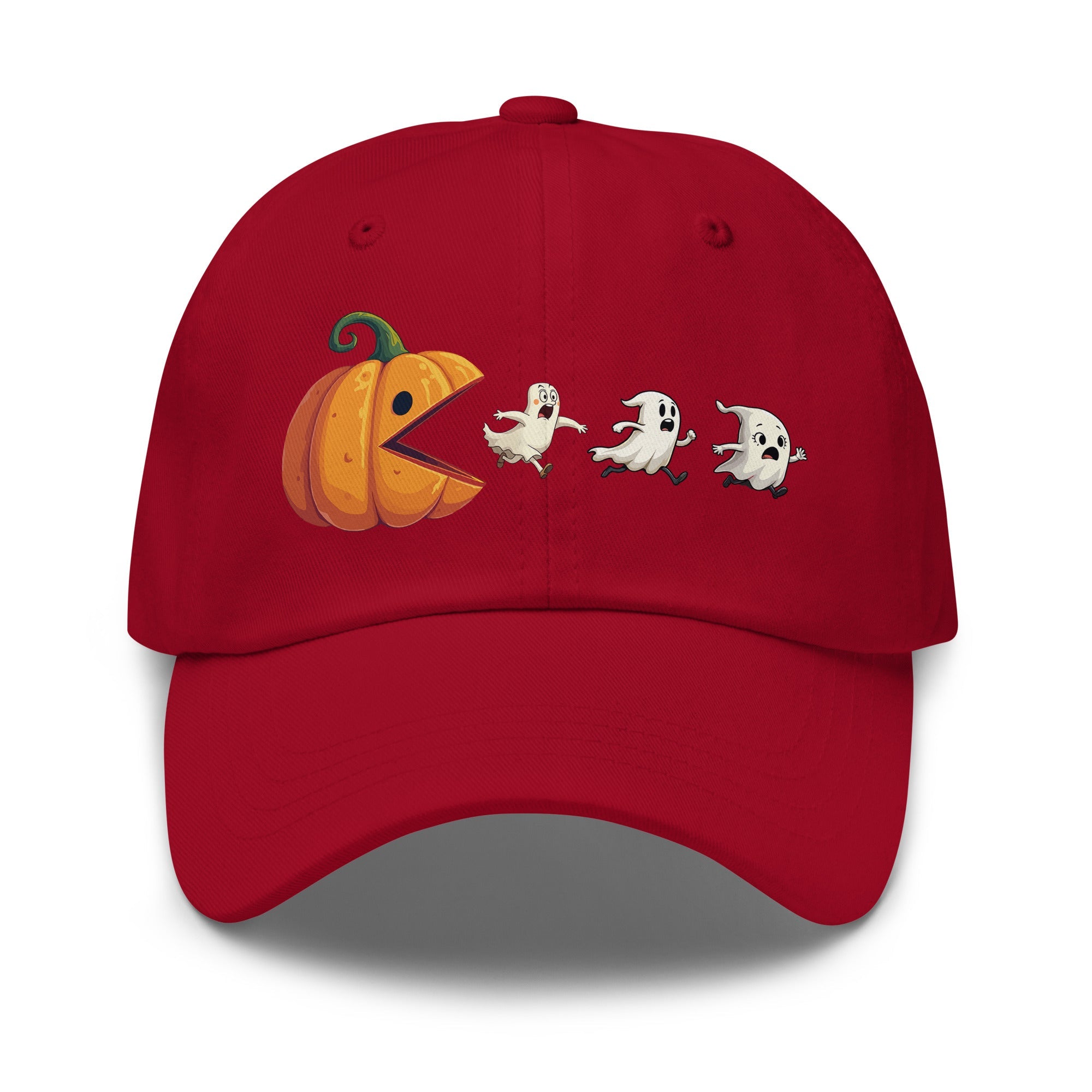🎃 Pumpkin vs Ghosts Halloween Dad Hat 👻 - f9artist