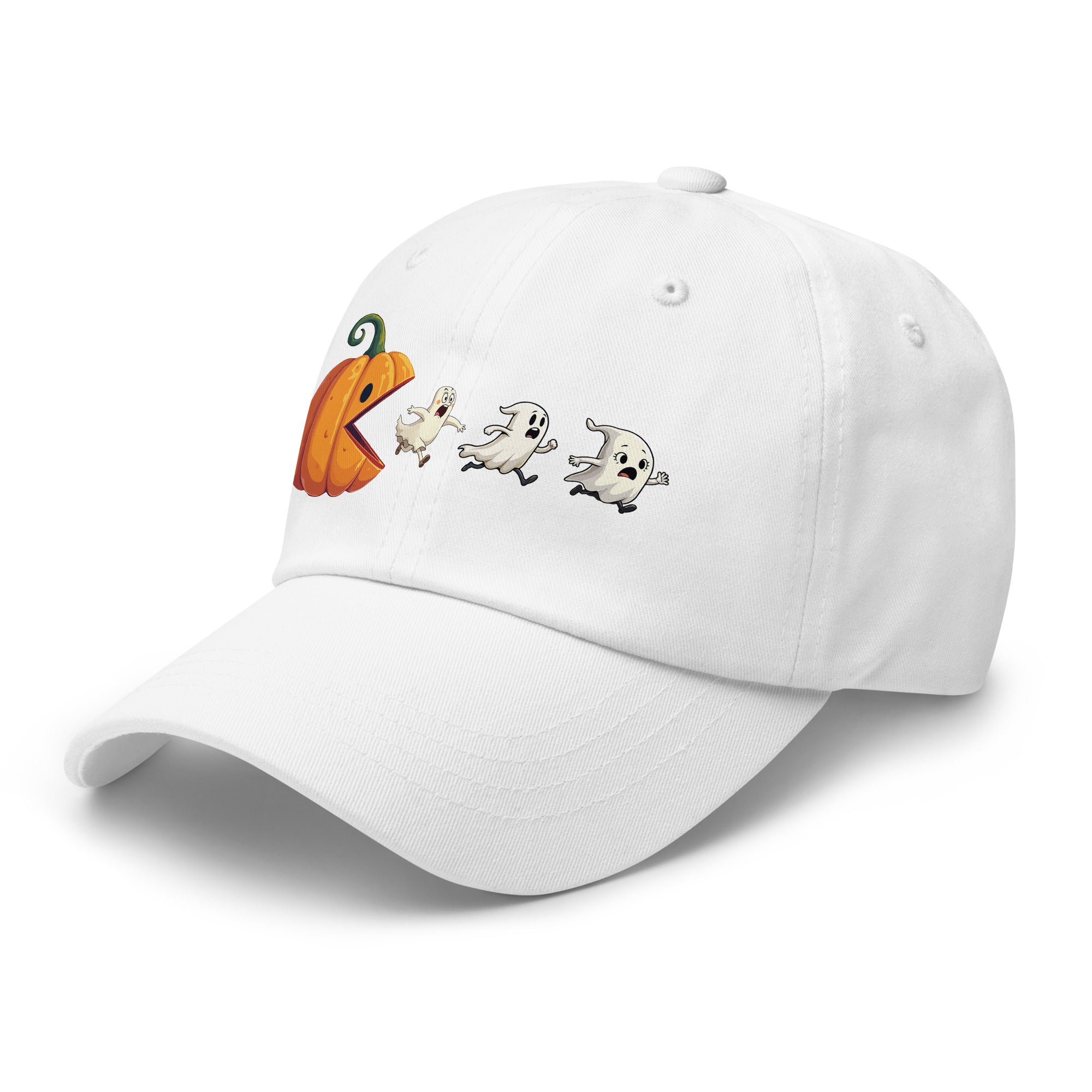 🎃 Pumpkin vs Ghosts Halloween Dad Hat 👻 - f9artist