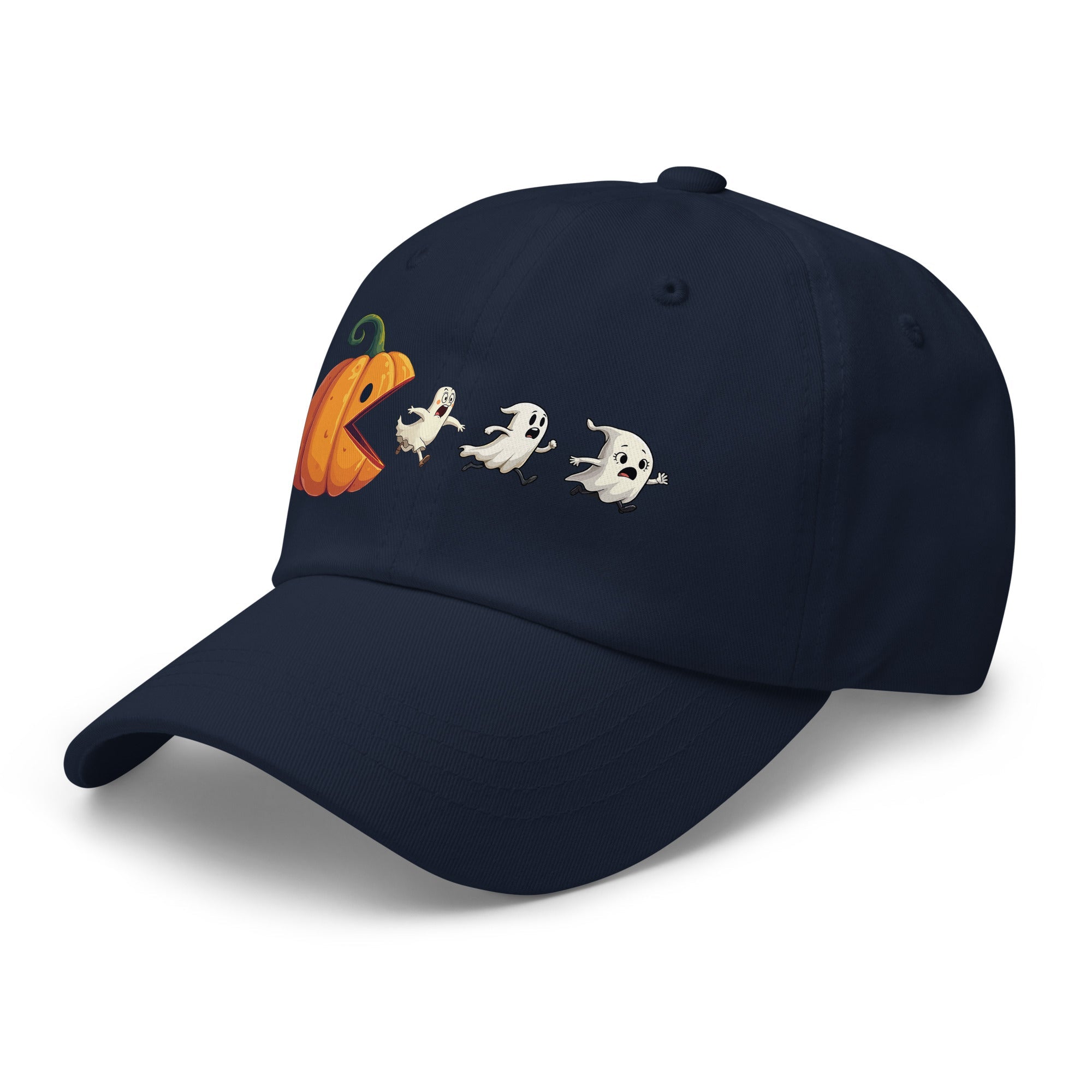 🎃 Pumpkin vs Ghosts Halloween Dad Hat 👻 - f9artist