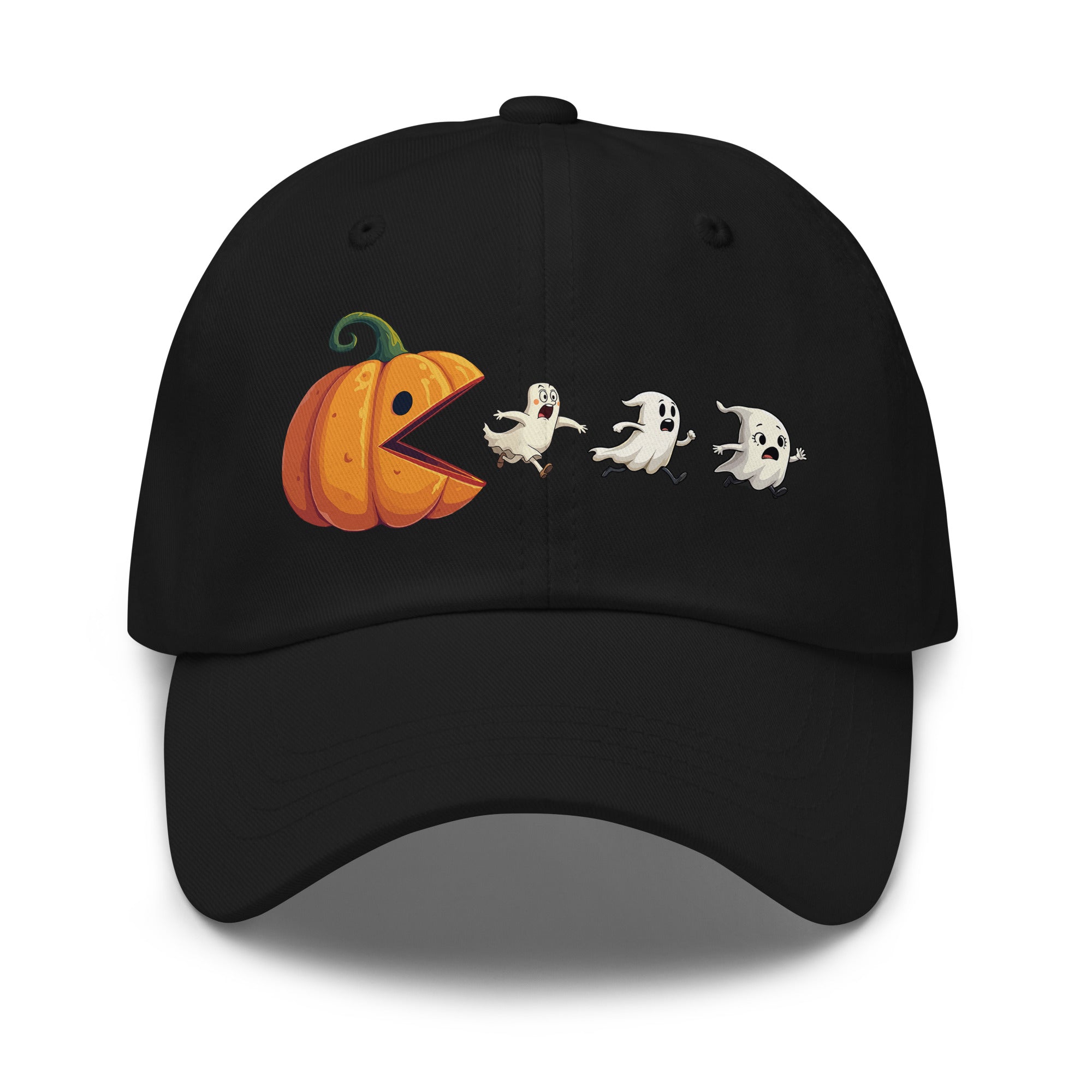 🎃 Pumpkin vs Ghosts Halloween Dad Hat 👻 - f9artist