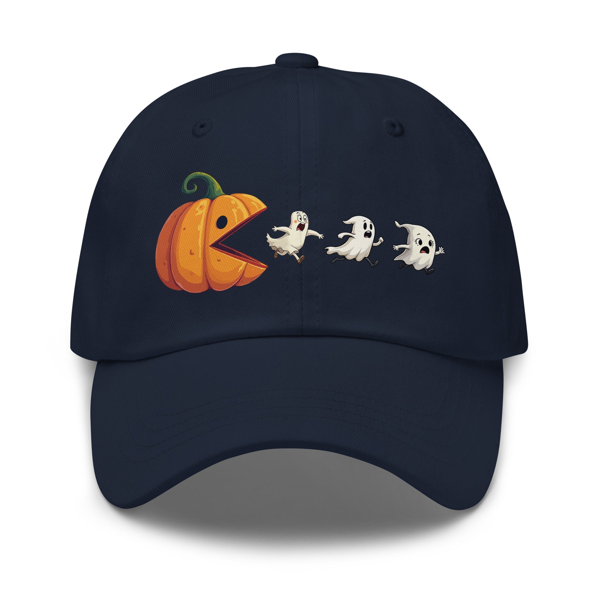 🎃 Pumpkin vs Ghosts Halloween Dad Hat 👻 - f9artist