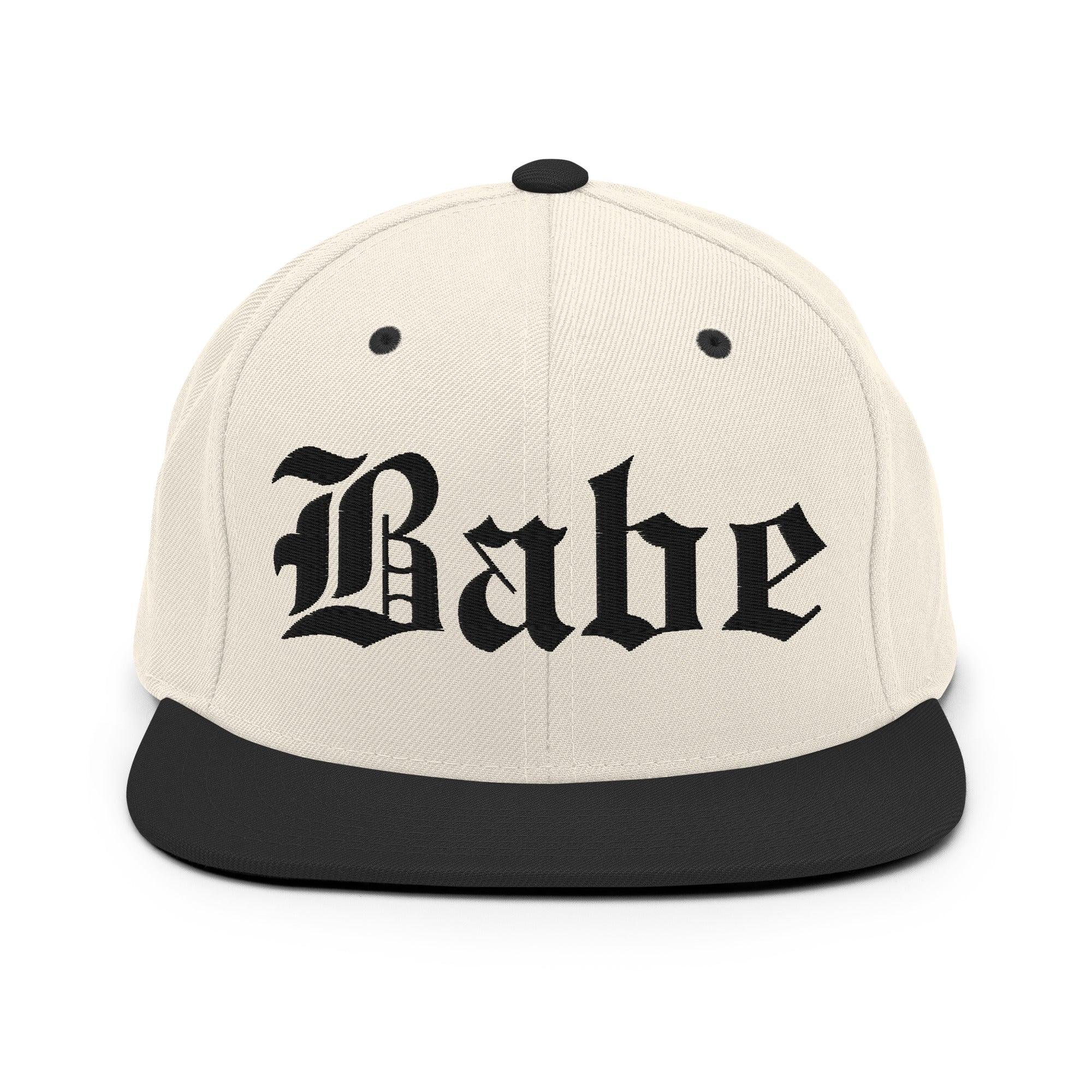 Snapback Hat – Babe Old English Embroidered - f9artist