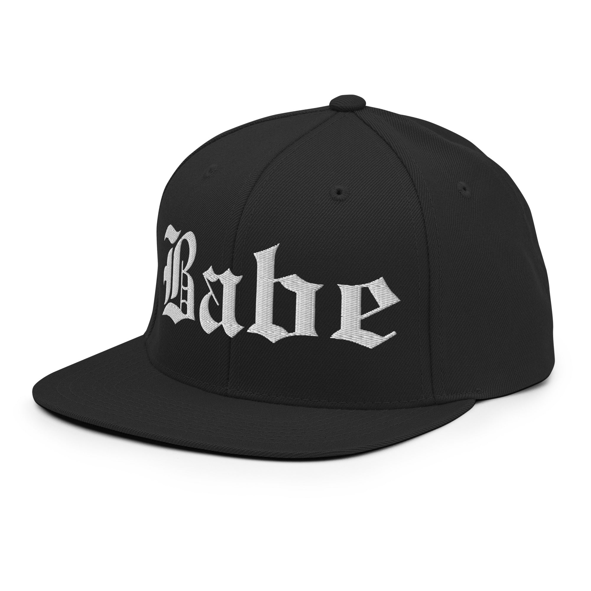 Snapback Hat – Babe Old English Embroidered - f9artist