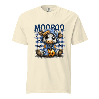 Spooky Squad Halloween Unisex T-Shirt – Cute Cow Ghost Graphic Tee for October Parties - f9artist
