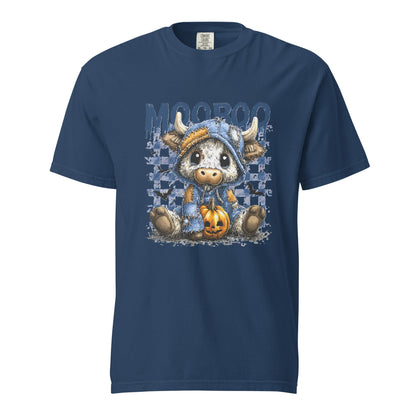 Spooky Squad Halloween Unisex T-Shirt – Cute Cow Ghost Graphic Tee for October Parties - f9artist