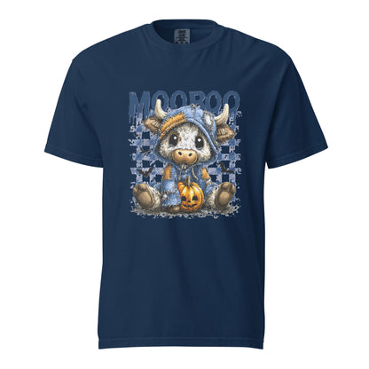 Spooky Squad Halloween Unisex T-Shirt – Cute Cow Ghost Graphic Tee for October Parties - f9artist