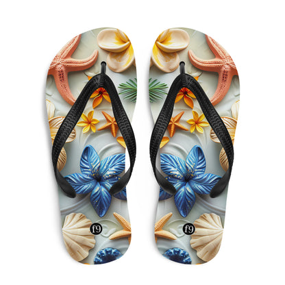 Tide Muse Series Sublimation Flip Flop – rhythmic sea design by f9artist, lightweight summer sandal