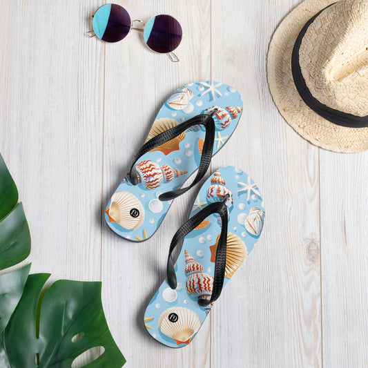 Tide Muse Series Sublimation Flip Flop – rhythmic sea design by f9artist, lightweight summer sandal