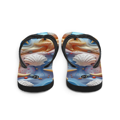 Tide Muse Series Sublimation Flip Flop – rhythmic sea design by f9artist, lightweight summer sandal