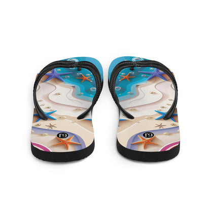 Tide Muse Series Sublimation Flip Flop – rhythmic sea design by f9artist, lightweight summer sandal