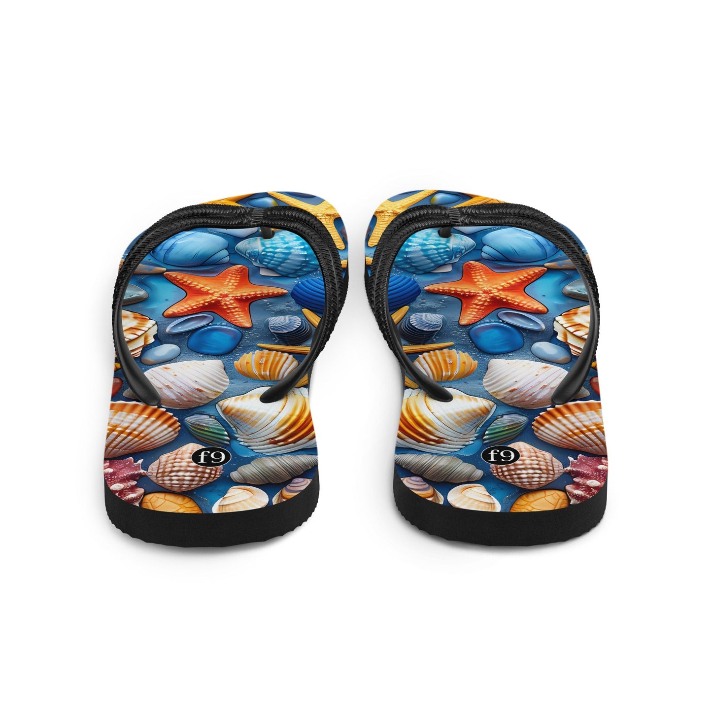 Tide Muse Series Sublimation Flip Flop – rhythmic sea design by f9artist, lightweight summer sandal