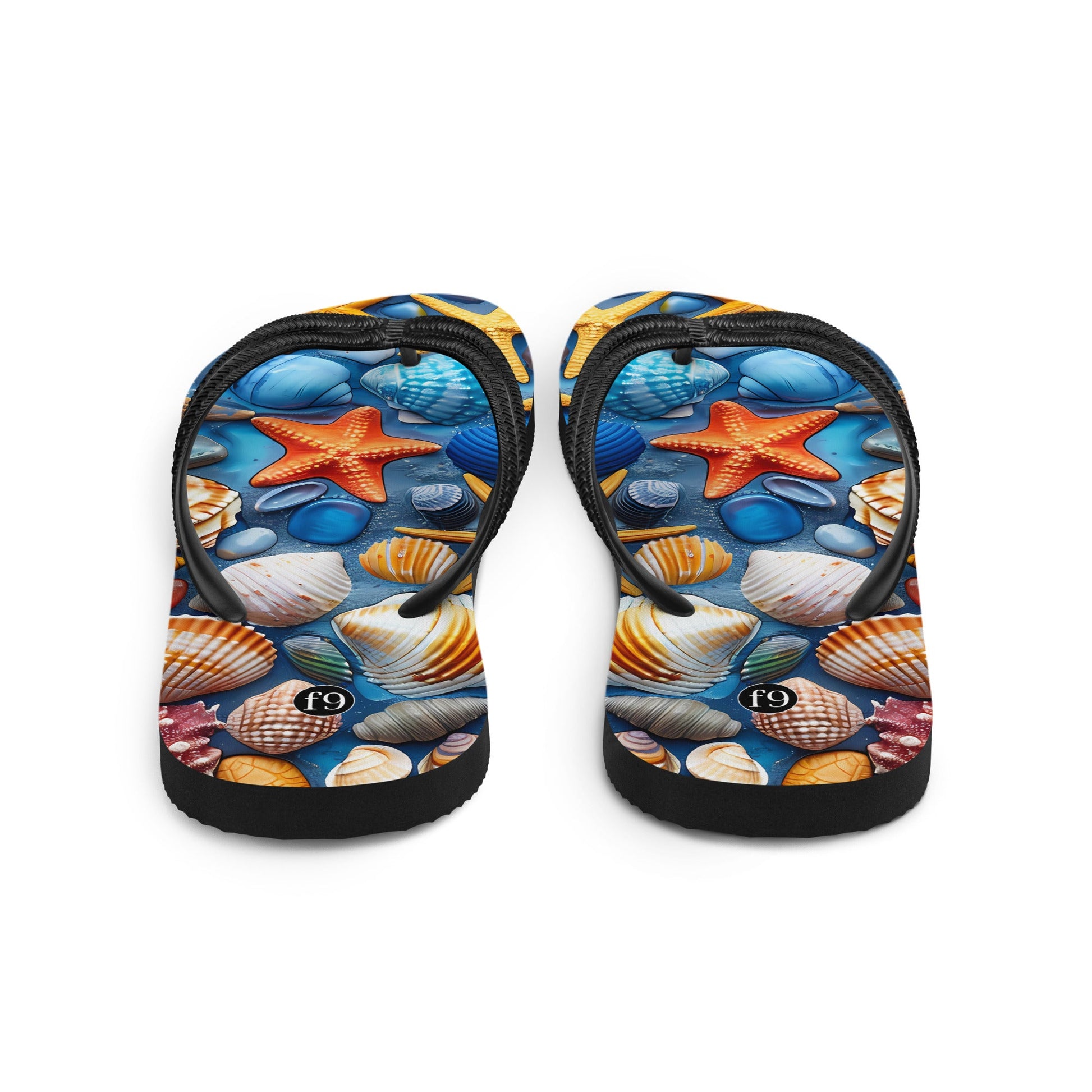 Tide Muse Series Sublimation Flip Flop – rhythmic sea design by f9artist, lightweight summer sandal
