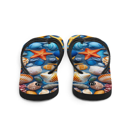 Tide Muse Series Sublimation Flip Flop – rhythmic sea design by f9artist, lightweight summer sandal