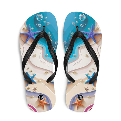 Tide Muse Series Sublimation Flip Flop – rhythmic sea design by f9artist, lightweight summer sandal