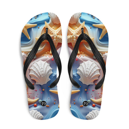 Tide Muse Series Sublimation Flip Flop – rhythmic sea design by f9artist, lightweight summer sandal