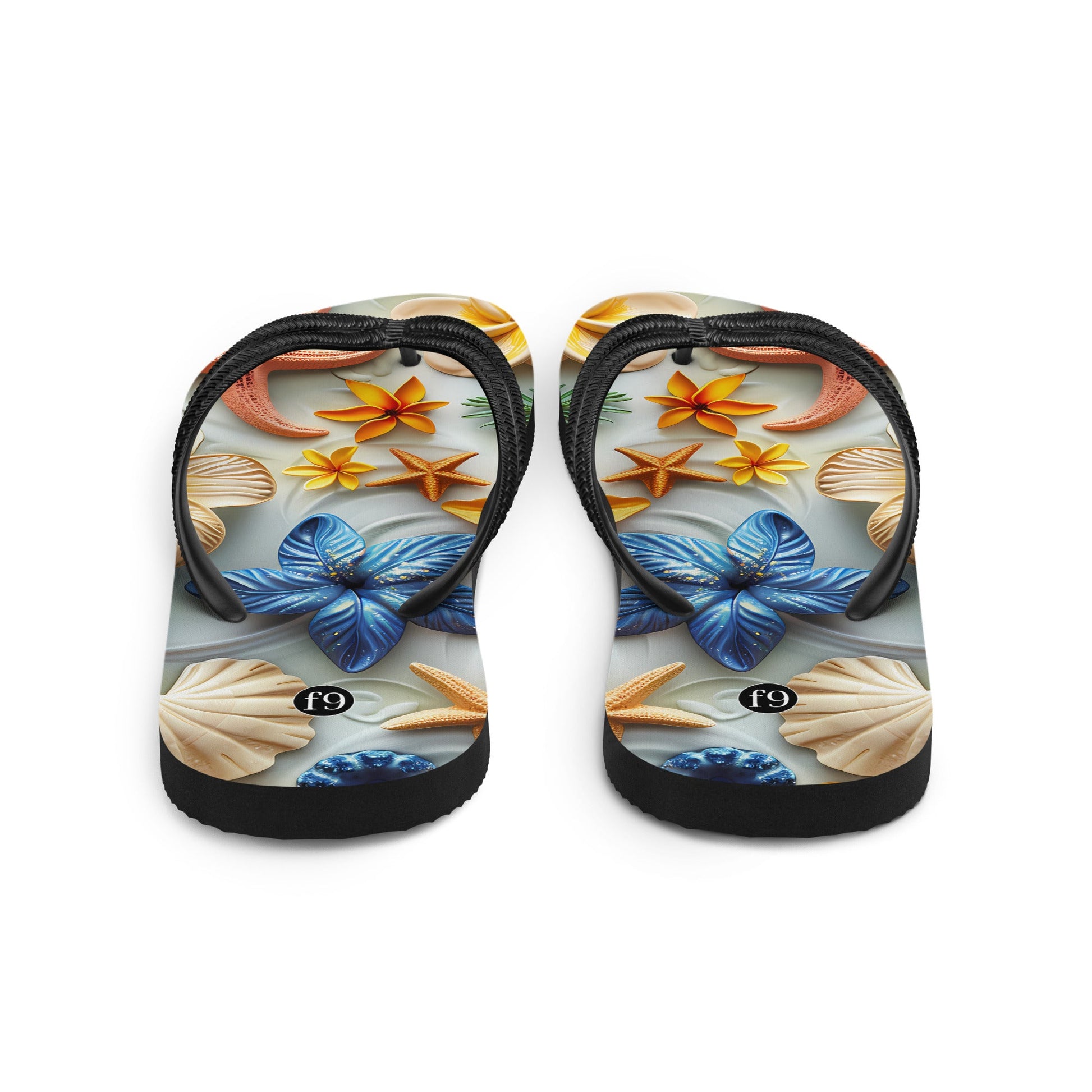 Tide Muse Series Sublimation Flip Flop – rhythmic sea design by f9artist, lightweight summer sandal