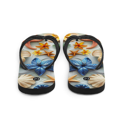 Tide Muse Series Sublimation Flip Flop – rhythmic sea design by f9artist, lightweight summer sandal
