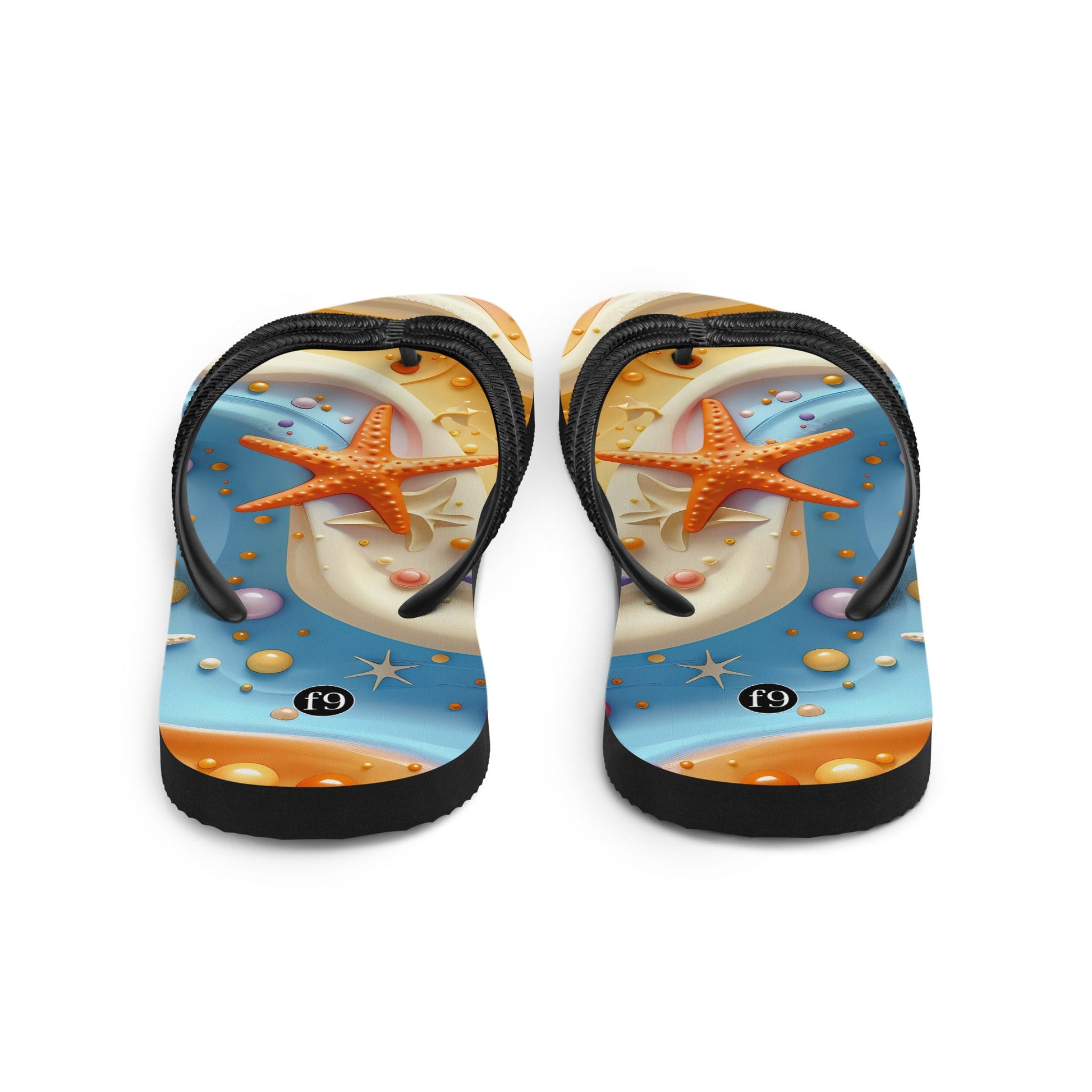 Tide Muse Series Sublimation Flip Flop – rhythmic sea design by f9artist, lightweight summer sandal