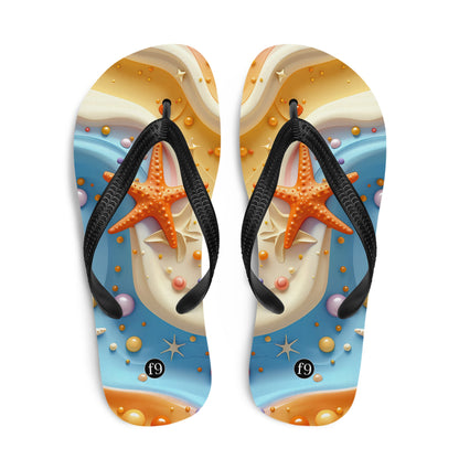 Tide Muse Series Sublimation Flip Flop – rhythmic sea design by f9artist, lightweight summer sandal