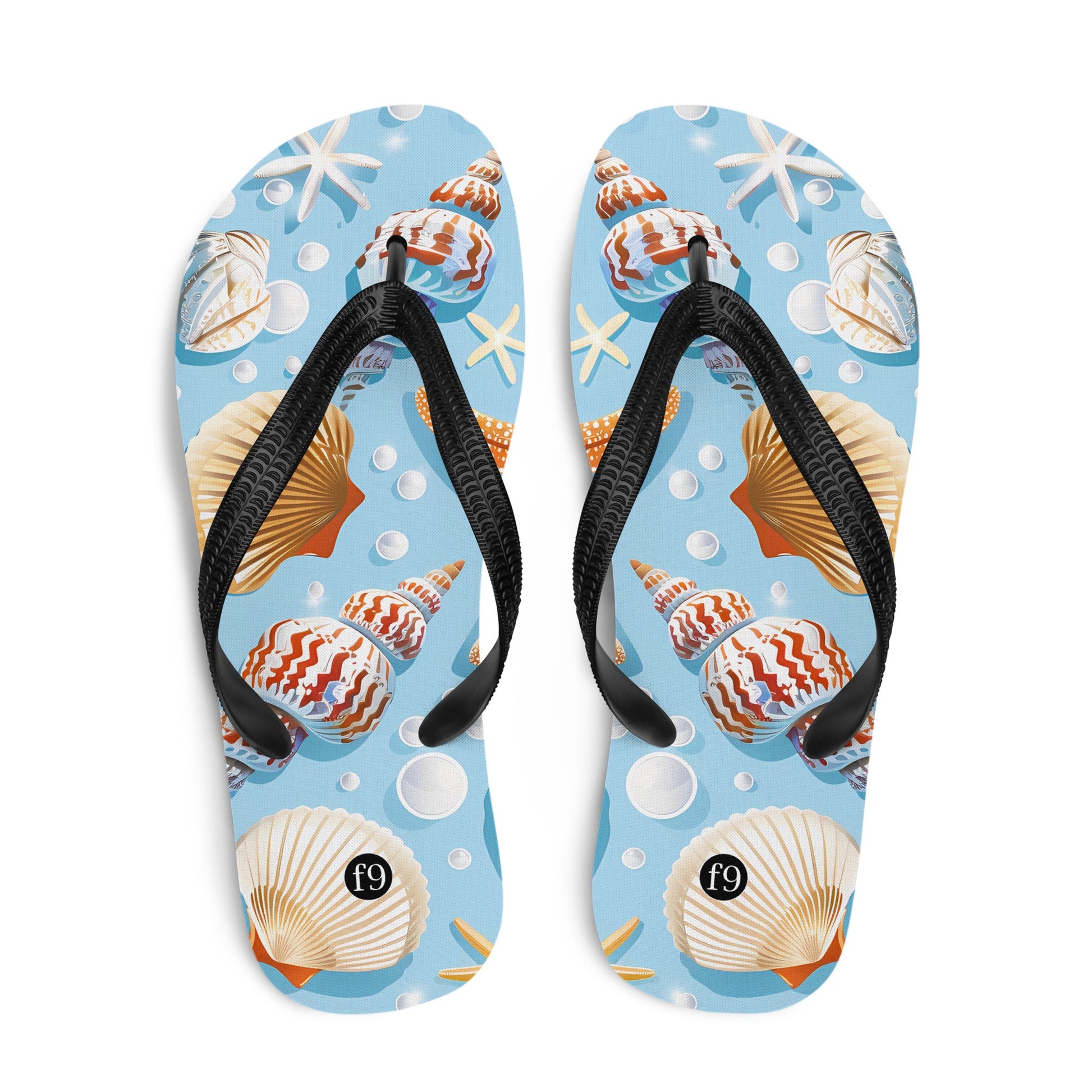 Tide Muse Series Sublimation Flip Flop – rhythmic sea design by f9artist, lightweight summer sandal